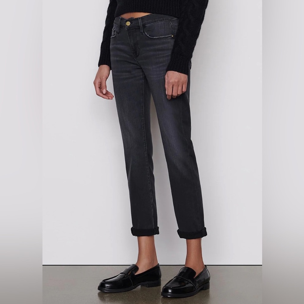 FRAME Le Garçon Kerry Black Wash Boyfriend Jeans Women’s Size 29